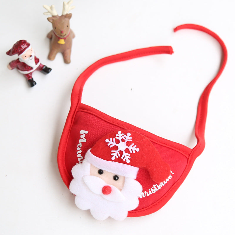 Dog Cat Christmas Hat Saliva Towel Bib for Pets