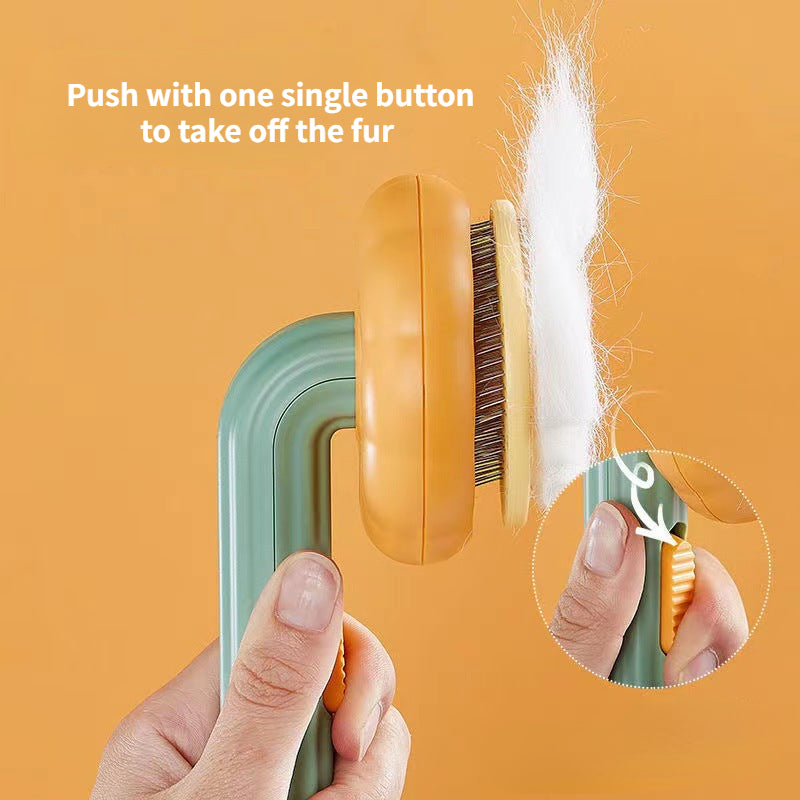 Pumpkin Pet Grooming Brush Pain-Free Bristles for Shedding