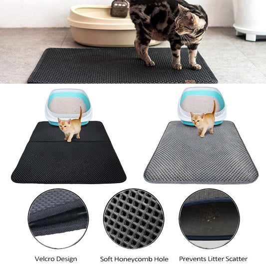 Double Layers Cat Litter Pads EVA Pet Litter Mat for House Cleaning